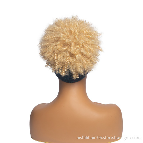 wholesale 613# hair cheap headband wigs afro kinky curly light yellow headband wigs for black women